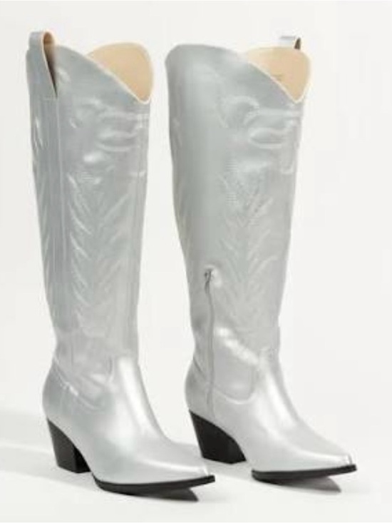 ARULA Shoes - Arula Viola Wide Width & Calf Boots Silver Size 11 Wide